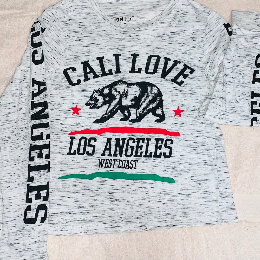 Cali Love On Fire long sleeve crop top